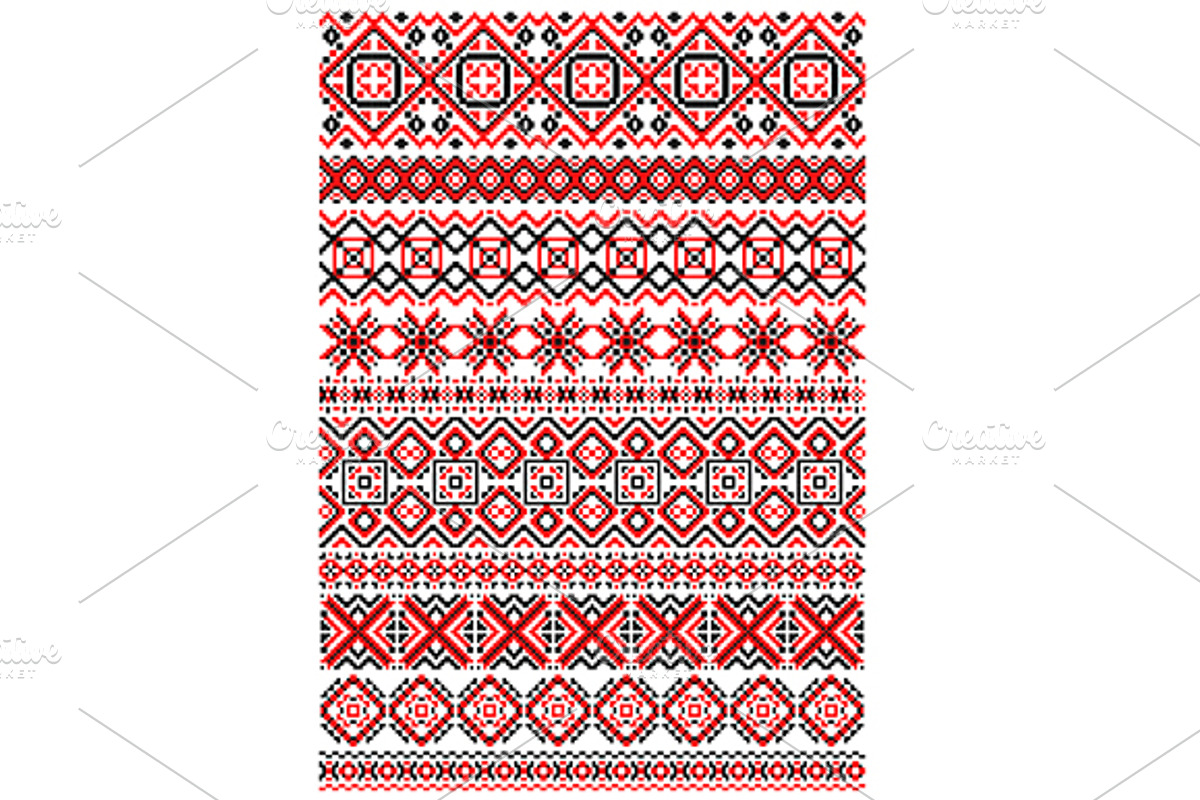 Geometric ornament ethnic embroidery