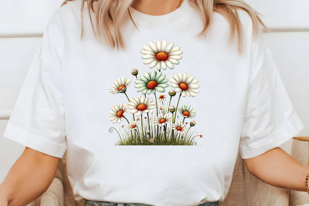 Whimsical Daisy Flowers clipart, a Seasonal Illustration by Designworld (Photo 7 of 10)