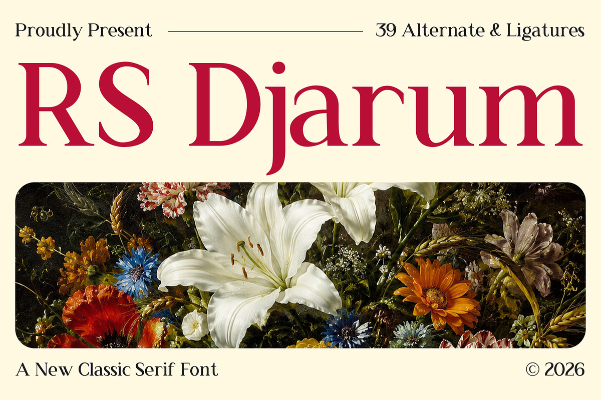 RS Djarum – New Classic Serif Font, a Serif Font by Rahagita Studio (Photo 1 of 12)