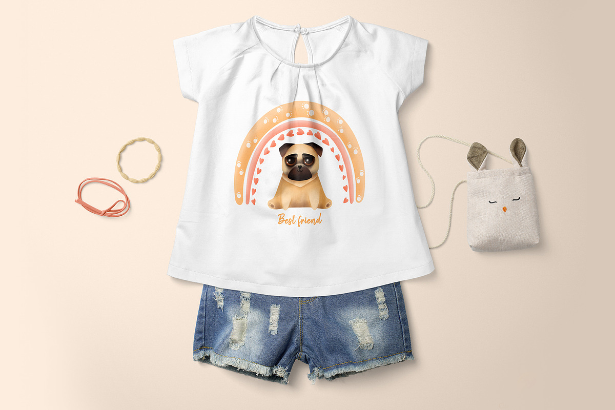 Big collection of cute pugs, an Animal Illustration by YuNa (Photo 4 of 8)