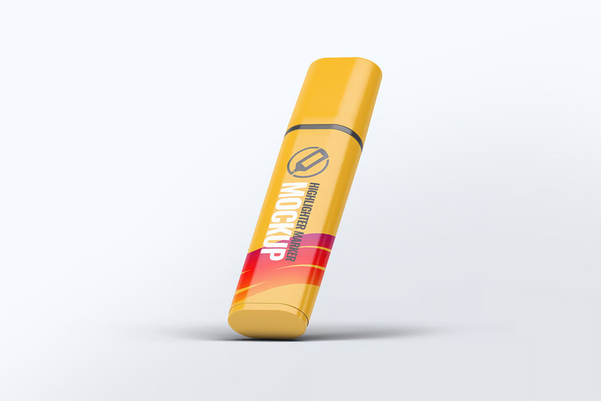 Highlighter Marker Pen Mock-Up, a Pens & Pencil Mockup by DesignRushMarket (Photo 5 of 8)