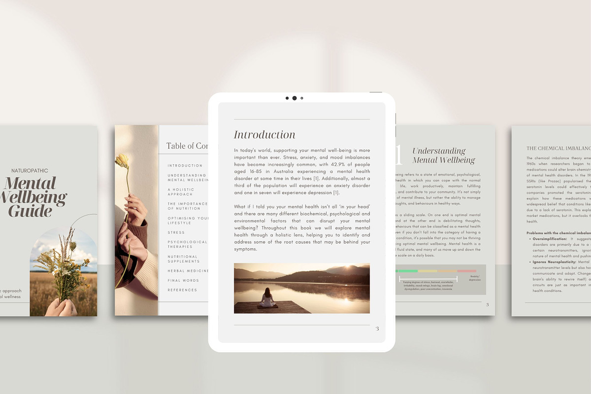 Mental Health Ebook Canva Template, a Presentation Template by Naturopath Hub (Photo 2 of 12)
