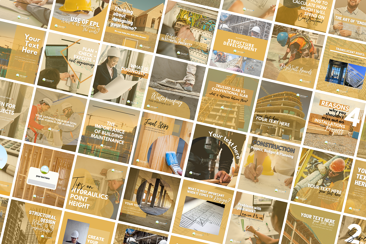 Construction Company Canva Templates, a Social Media Template by Canvagator (Photo 2 of 3)