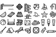 Summer Beach Fun Icon Set, an Illustration by designvectx (Thumbnail 2 of 3)