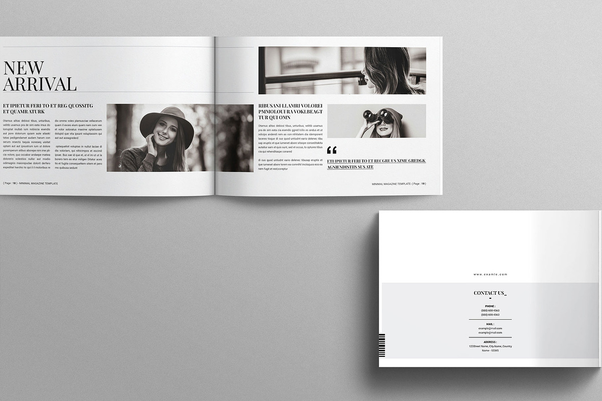 Minimal Magazine Template Landscape preview 4