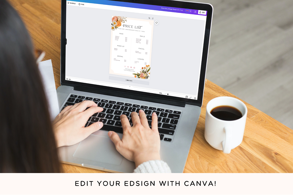 Floral Price List Canva Template, a Flyer Template by Hellohastore (Photo 11 of 11)