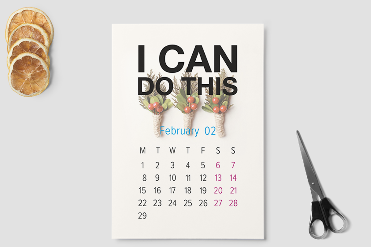 Printable calendar 2016 — motivating, a Stationery Template by marina.nazarova (Photo 4 of 14)