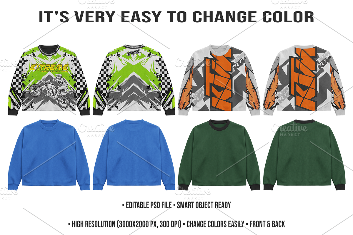 Motocross Jersey Mockup Editable PSD, a Shirt Mockup by std.badboy (Photo 2 of 4)