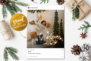 11 Sparkled New Years Photo Overlays