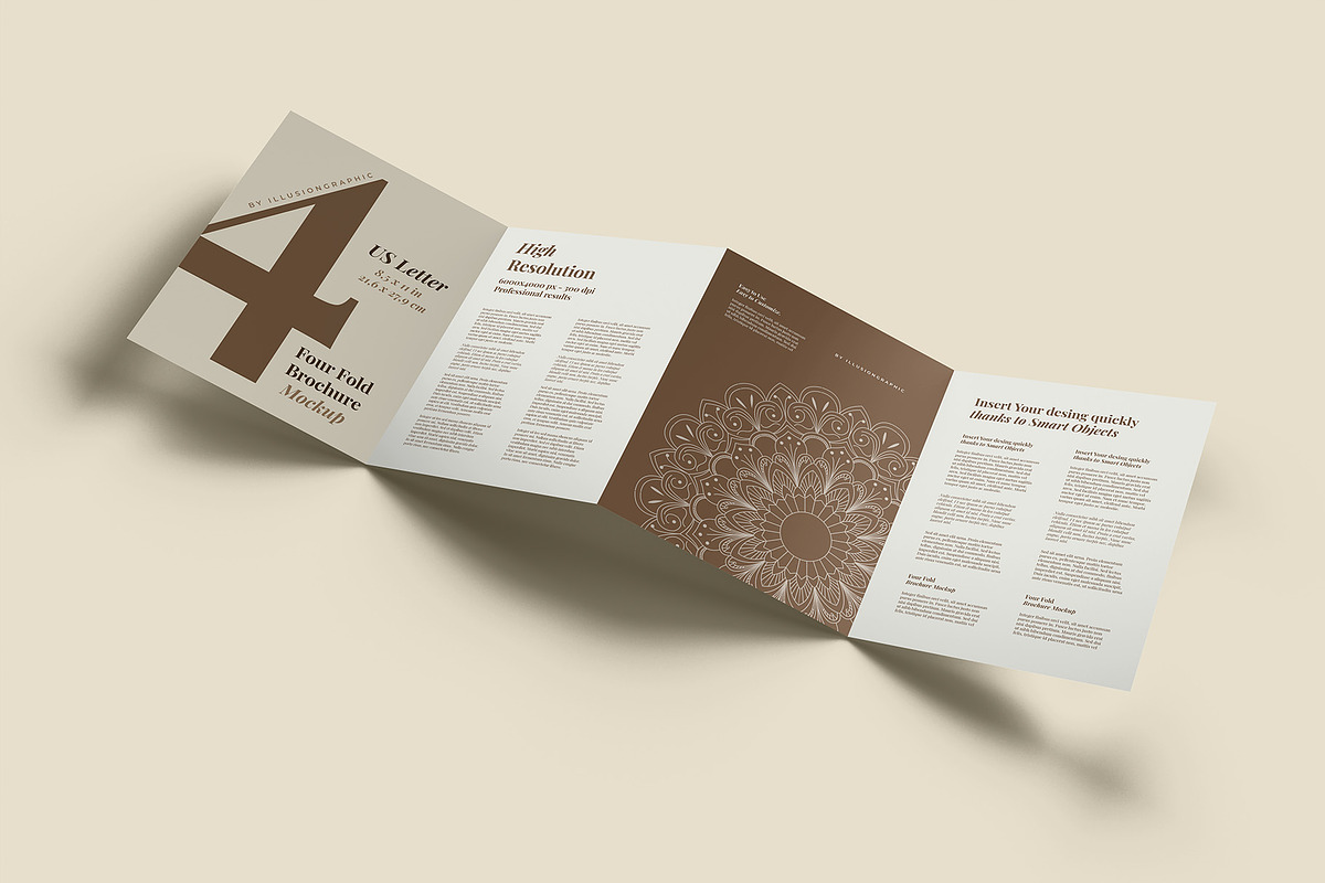 4 Fold US Letter Brochure Mockup, an Advertising Mockup by Illusiongraphic (Photo 3 of 20)