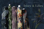Lilies and Irises, flowers pattern, a Pattern Graphic by Yana Dobrik (Thumbnail 8 of 10)