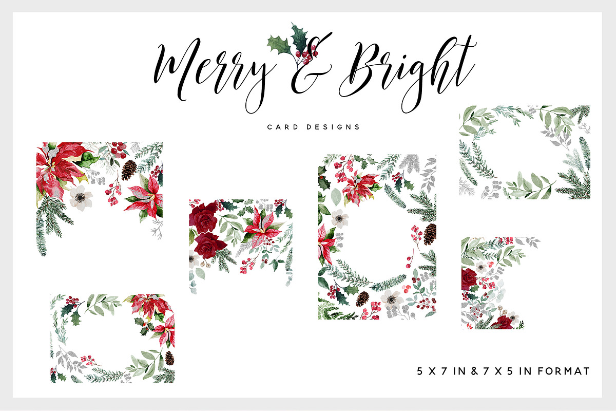 Merry & Bright Watercolor Botanicals, an Illustration by studioequinox (Photo 8 of 10)