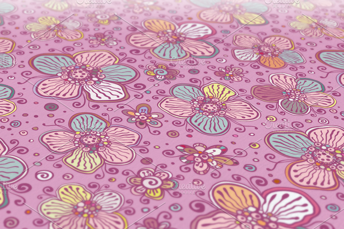 15 vector floral seamless patterns preview 5