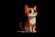Cute Cat Image, Pixel Dotted Style, an Animal Illustration by Pray Art Design Studio (Thumbnail 2 of 3)