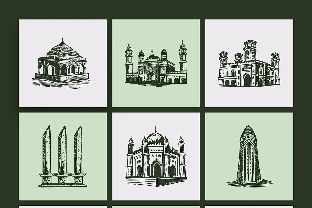 Pakistan Landmark Illustration Art, a Decorative Illustration by Prosymbols (Photo 7 of 10)