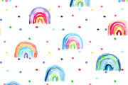 Watercolor rainbow seamless pattern, a Pattern Graphic by Katerina Tova (Thumbnail 1 of 4)