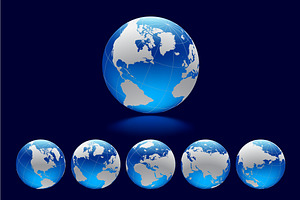 Blue Globe with world map