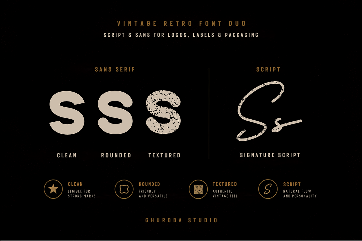 Silverstone Vintage Retro Font Duo, a Sans Serif Font by Ghuroba Studio (Photo 5 of 7)