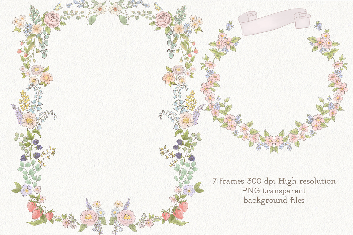 Summer Garden Wedding Set, a Decorative Illustration by AlenaVlasko stock Market (Photo 7 of 10)
