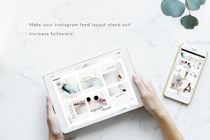 Instagram PUZZLE Template-Watercolor