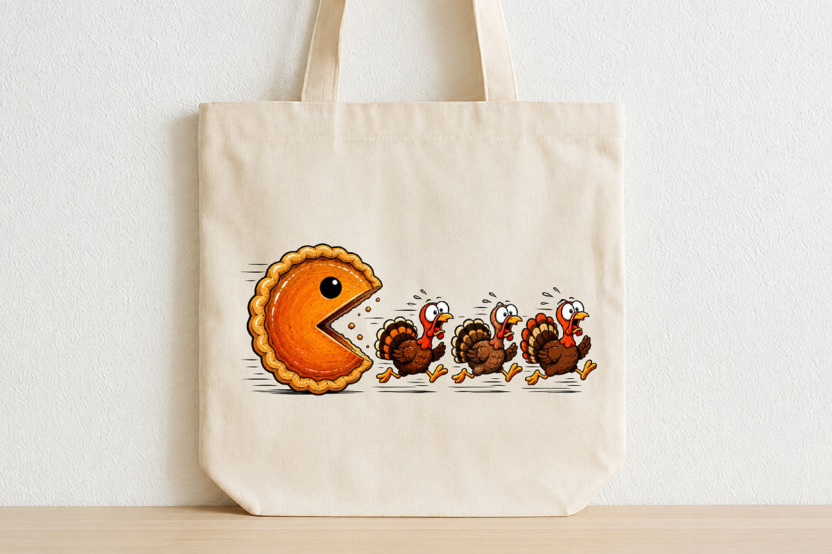 Thanksgiving Pumpkin Pie Chasing, a Seasonal Illustration by CraftArtStudio (Photo 2 of 4)