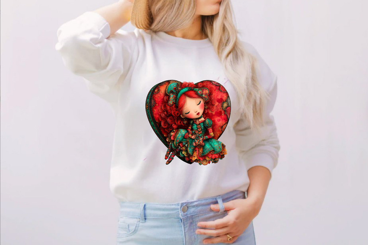 Whimsical Valentine Girl Clipart Bun, an Illustration by SVGArt (Photo 2 of 8)