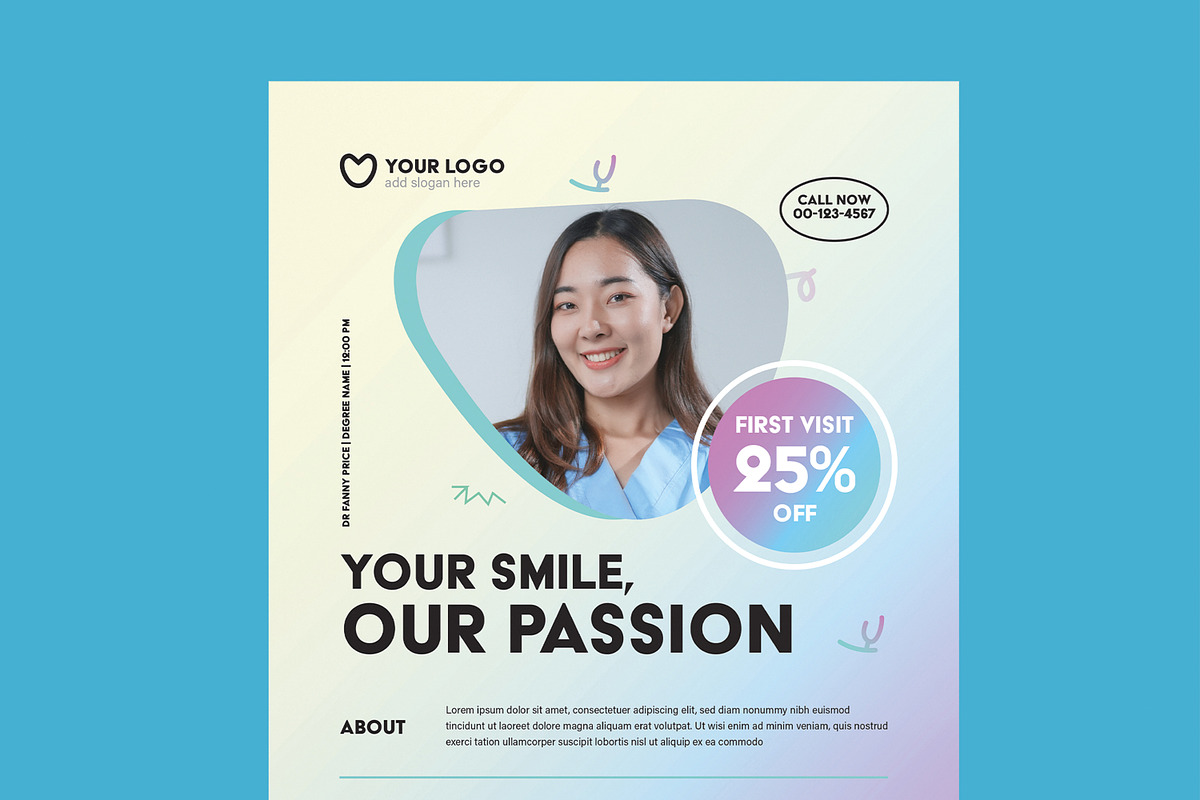 Dental Care Flyer Template Design preview 2