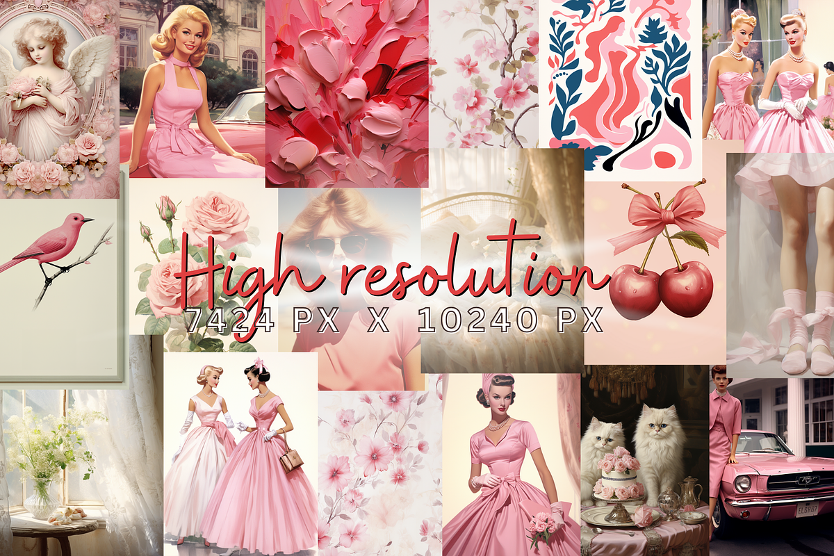50 Girl Coquette Posters, a Poster Template by mkStudioLab (Photo 2 of 3)