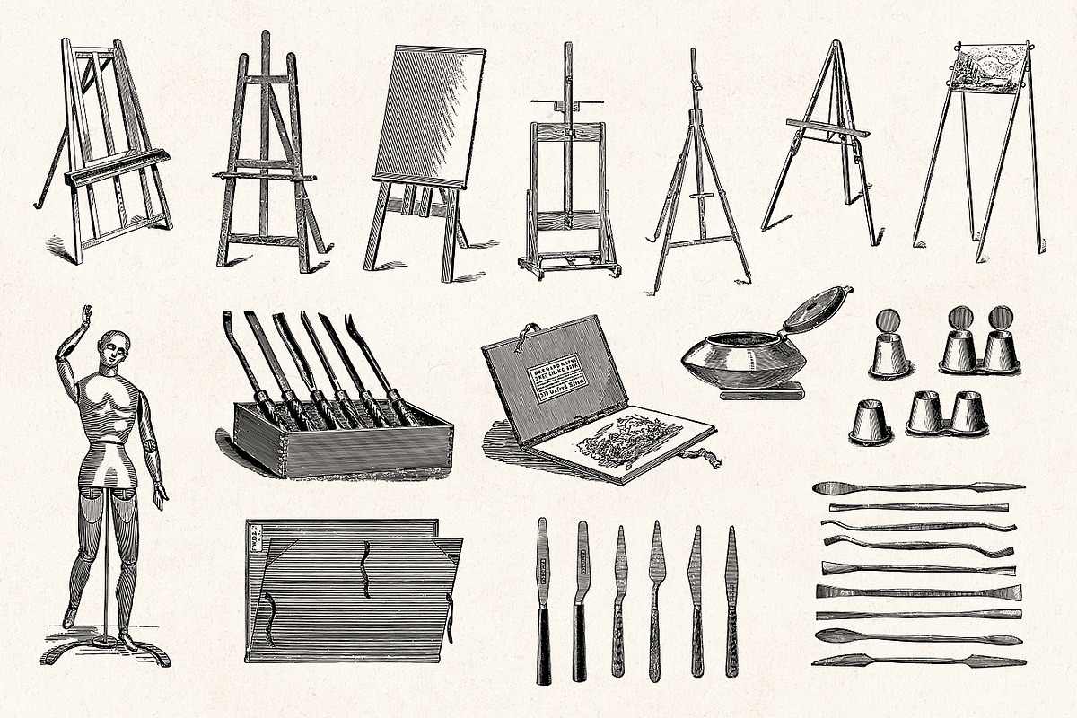 Art Supplies - Vintage Illustrations, an Illustration by Graphic Goods (Photo 8 of 11)