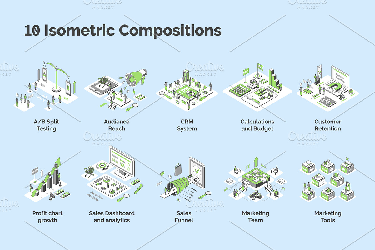 Growth Marketing  3d Isometric View, an Object Graphic by 35lab (Photo 2 of 6)