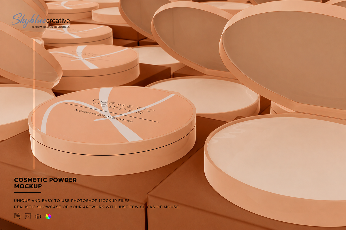 Cosmetic Powder Mockup, an Advertising Mockup by skybluecreative (Photo 1 of 2)