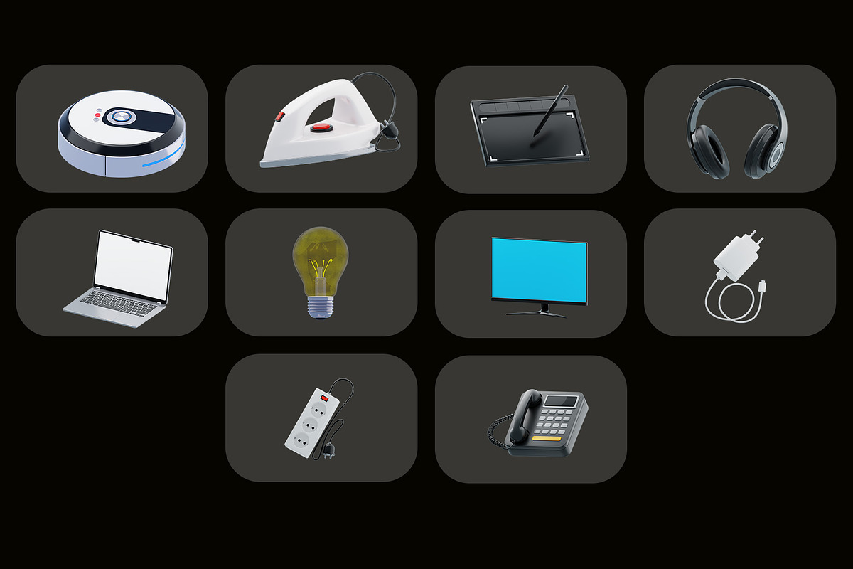 Electronic & Appliances 3D Icon Pack, a 3D by baii09 (Photo 3 of 4)