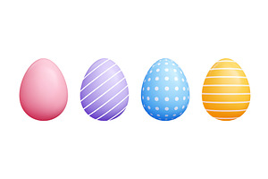 3d cartoon pastel Easter egg set -, an Object Illustration by YuliiaOsadcha