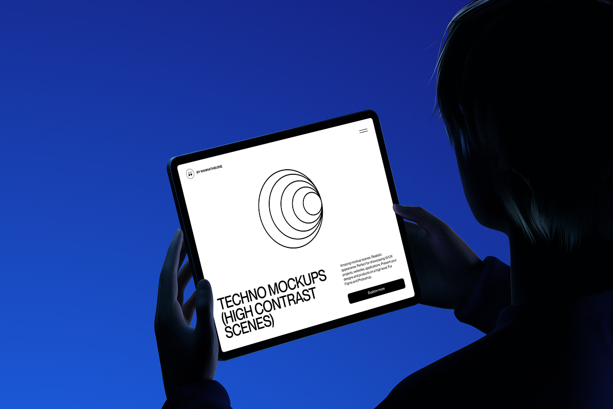 Blackout silhouette device mockups, a Device Mockup by Wannathis.one (Photo 6 of 10)