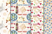 Watercolor Happy Passover patterns, a Pattern Graphic by DollyPotterson (Thumbnail 5 of 5)