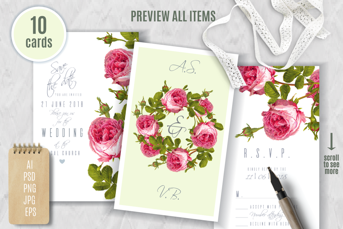 GARDEN ROSES|Wedding invitations, an Invitation Template by Purple-Bird (Photo 3 of 5)
