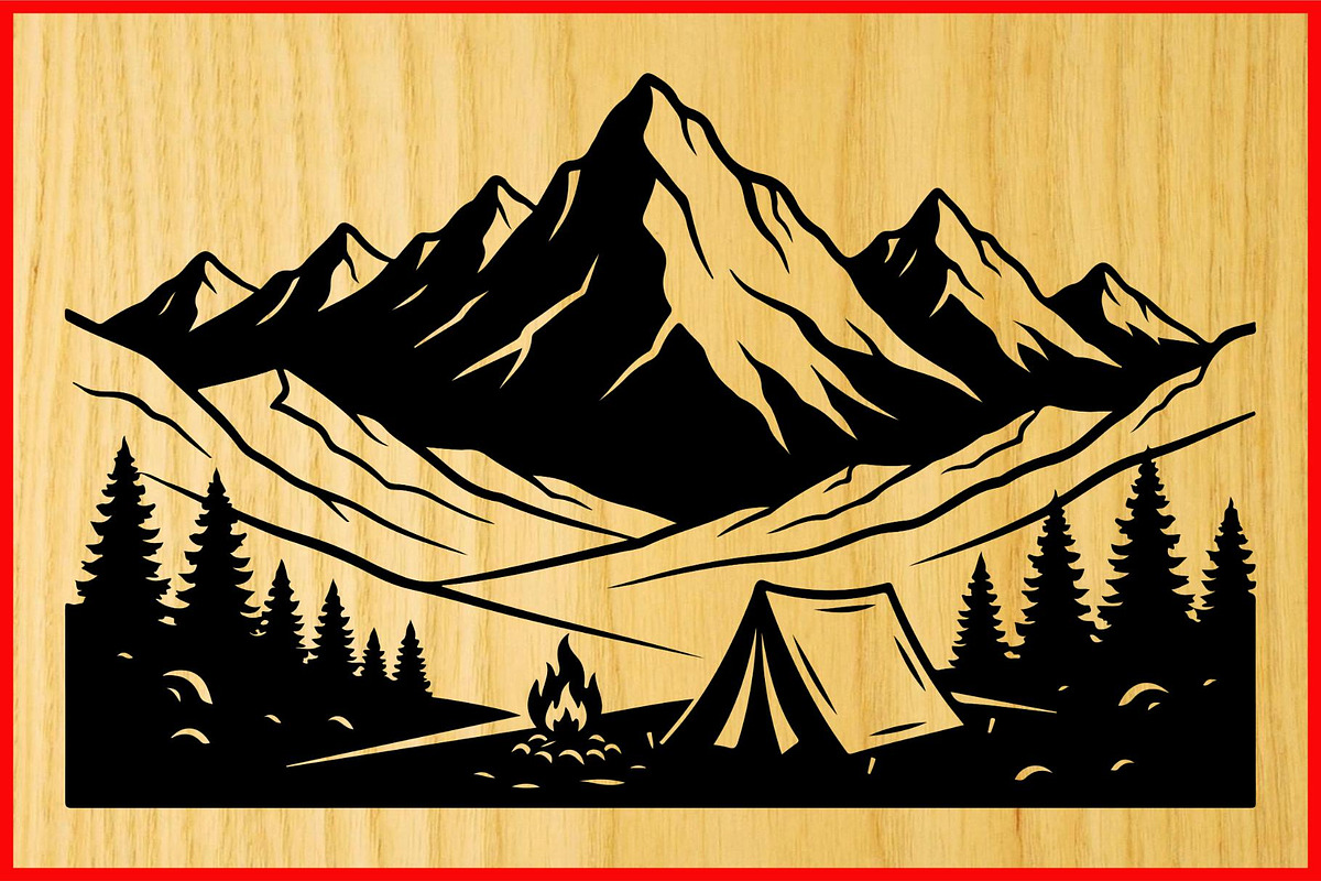 Mountain Landscape Silhouette Puzzle, a Seasonal Illustration by Designer_Momina (Photo 7 of 10)