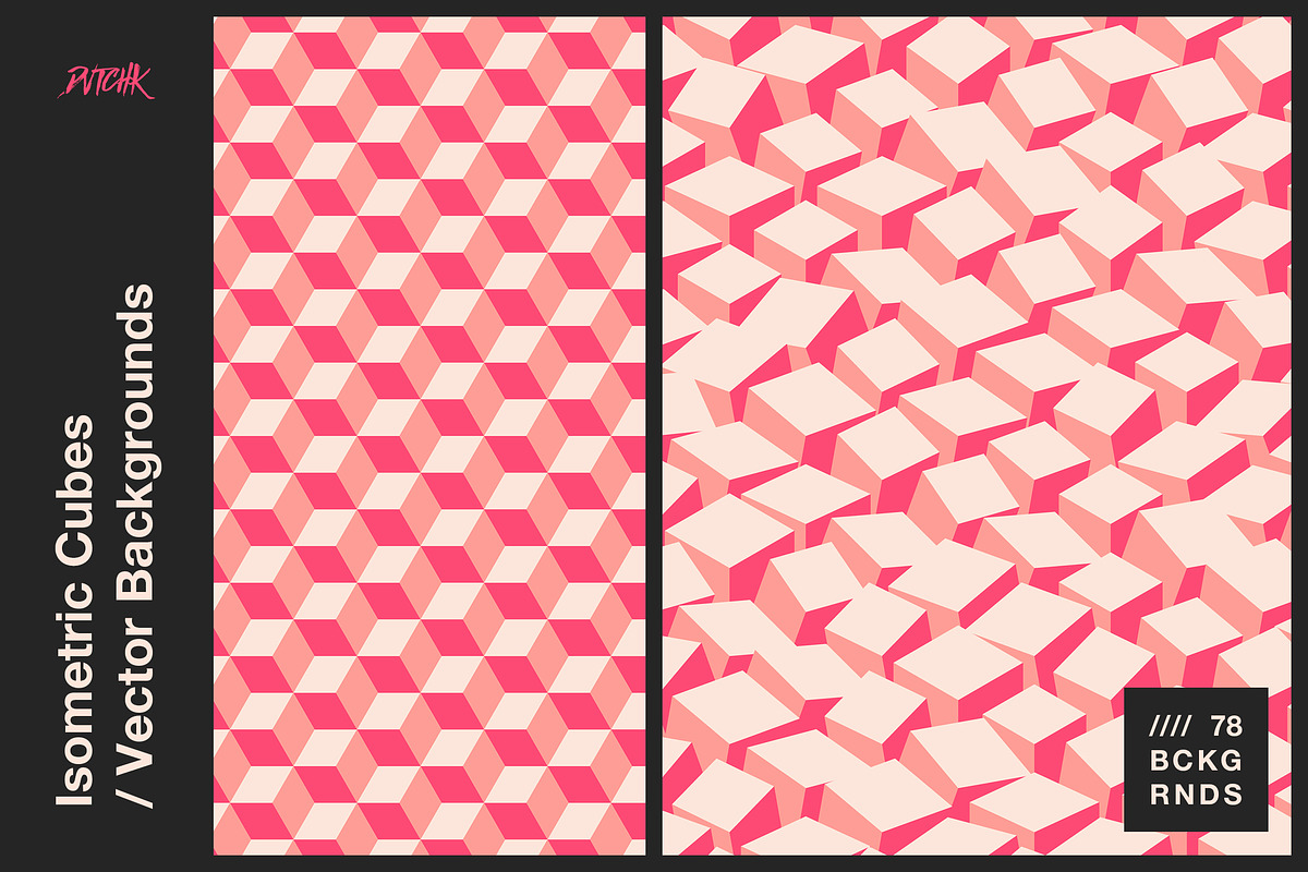 Isometric Cubes / Vector Backgrounds, a Pattern Graphic by dvtchk (Photo 1 of 8)