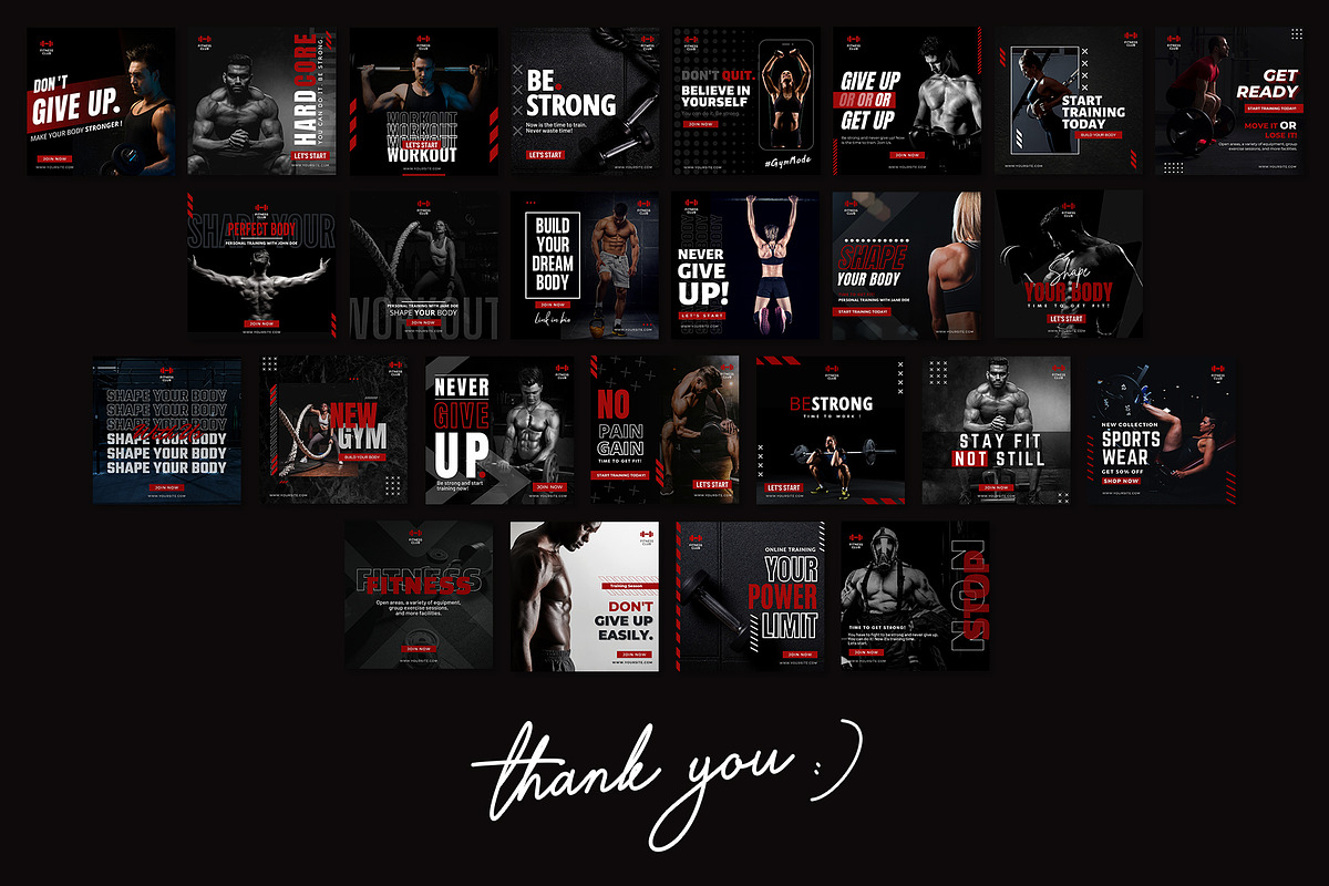 Canva instagram Gym Fitness Template, a Social Media Template by ...