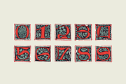 Tractatus Medieval initials font, a Blackletter Font by kaer_shop (Thumbnail 5 of 9)