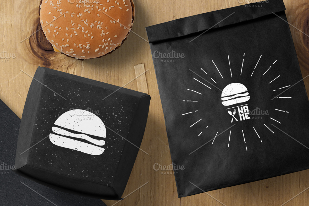 4 Fast Food Logos, a Branding & Logo Template by Zhemchuzhina (Photo 2 of 4)
