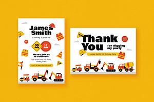 Construction Birthday Invitation 2