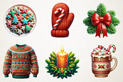 Cozy Christmas Watercolor Set, an Illustration by RobertsArt (Thumbnail 3 of 5)