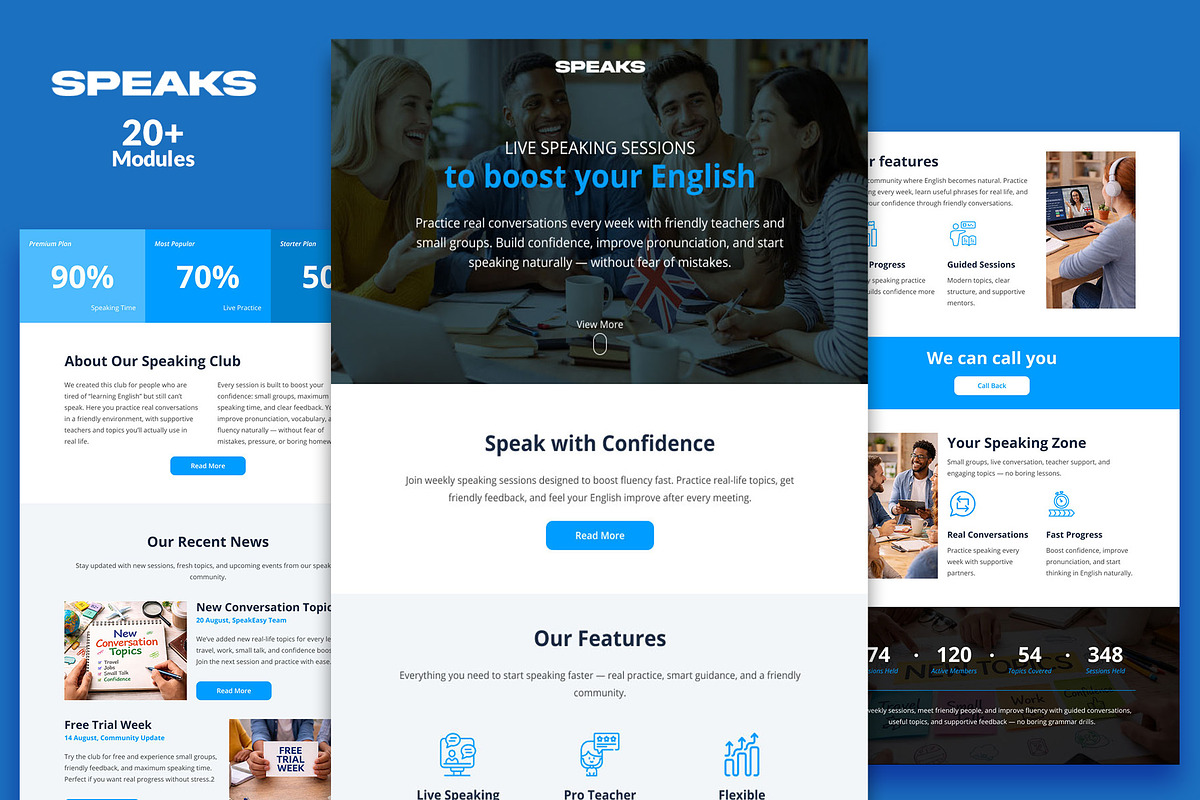 Speaks Email Template + Builder, an Email Template by WEB4PRO (Photo 1 of 4)