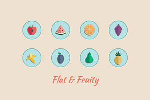Flat Vector Fruit Icons