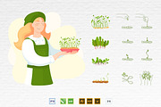 Microgreens Vector Set 1, a Food Illustration by ElenaKovalyova (Thumbnail 20 of 21)