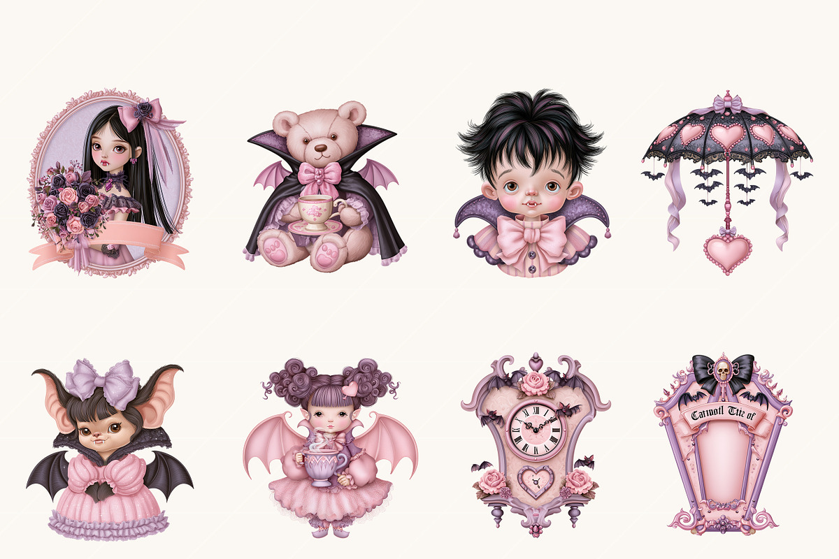 Halloween Tea Party Clipart Bundle, a Seasonal Illustration by BusyDaydesign (Photo 2 of 9)