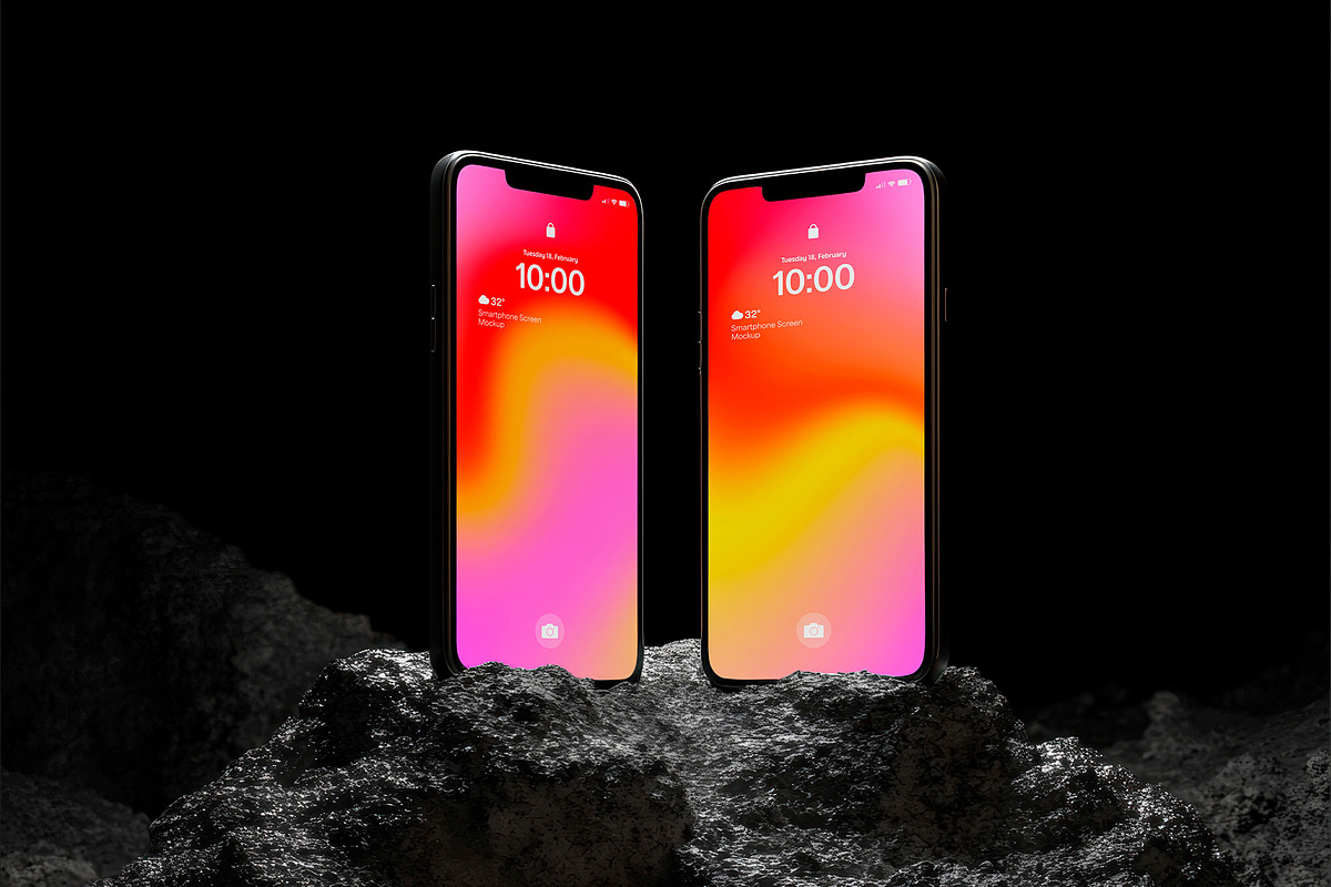 Smartphone Mockup - Rock Scene Duo, an iPhone Mockup by Mego-studio (Photo 2 of 3)
