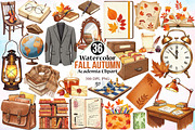 Watercolor Fall Autumn Academia PNG, an Illustration by Canvas Craft (Thumbnail 1 of 3)