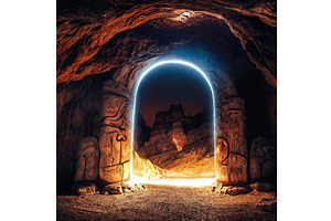 Fantasy portal stone arch in, an Object Illustration by Sergey Kotenev